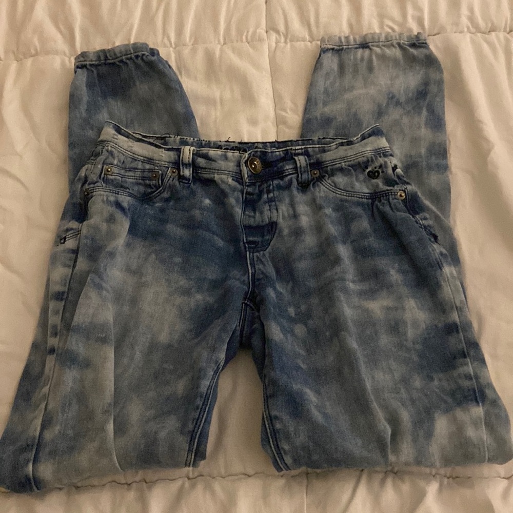 Tie dye justice jeans, girls size 14